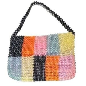 Wild Fable Beaded Handbag Mid‎ Size Rectangular color block Rainbow NWT